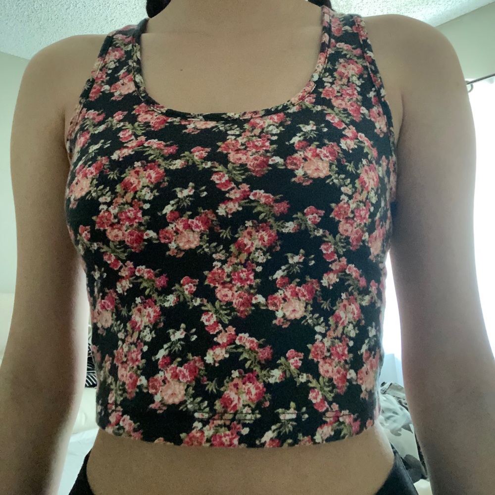 FLORAL TANK CROP TOP
